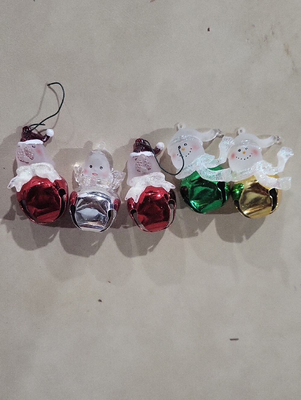 Jingle Buddies frosted glass Bell Ornaments